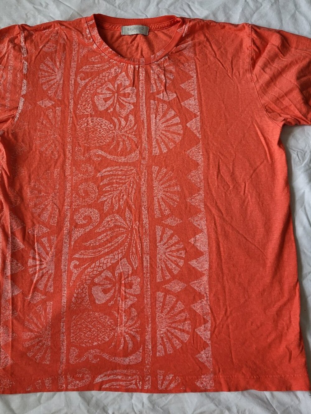 Ragabond Studio Shirt Women Medium Coral Hemp Organic Cotton Tropical Beach
